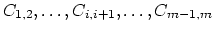 $C_{1,2},\ldots,C_{i,i+1},\ldots,C_{m-1,m}$